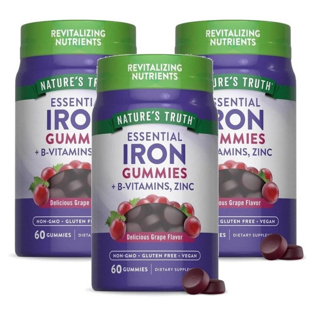 Truth Nature's Iron, Zinc, and Vitamin B Grape Flavor Gummies 60 Tablets (3 pcs)