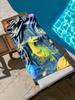 Dinosaur Astronaut Beach Towel,Premium Microfiber Absorbent Quick Dry,Oversized for Beach Pool,Cartoon Space Print Towel for Kid