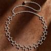 Adjustable Metal Waist Belts Gold/Silver Waist Chain Trendy Hollow Out Belt  Clothing Accessories