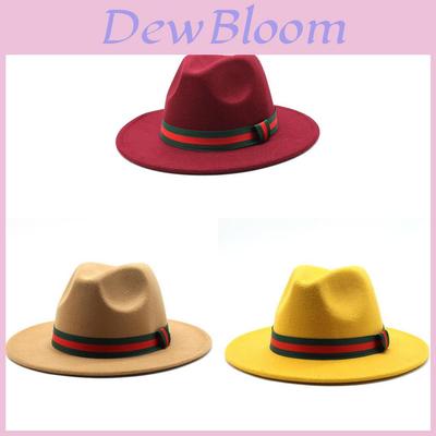 Fall Winter Fedora Hat For Men Women With Leopard Print Wool Felt Wide Brim Sun Protection