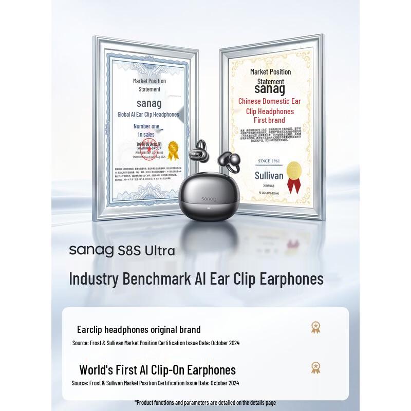 Casque Bluetooth SANAG S8S Ultra à Clip d'Oreille