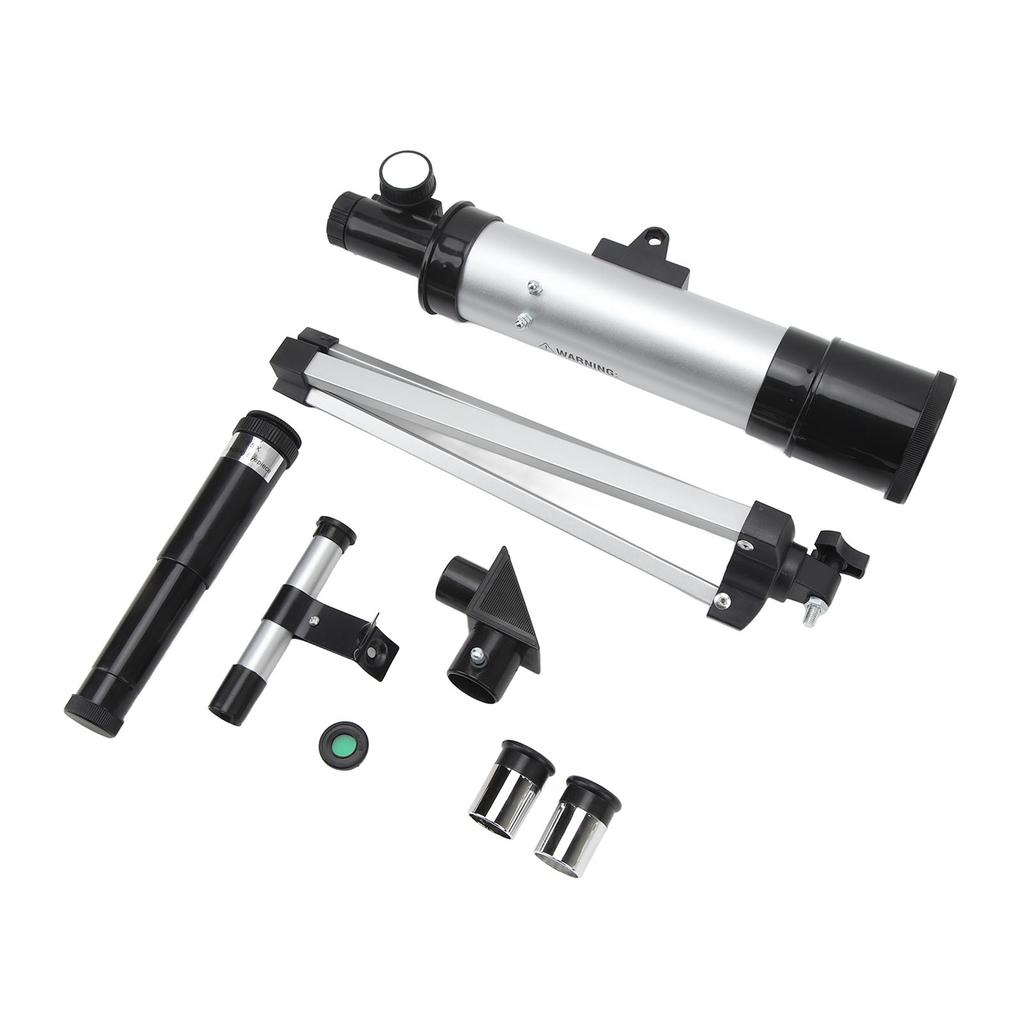 Refractor Telescope HD 90x Compact Astronomical Telescope with Finderscope 2 Eyepieces for Travel Bird Watching