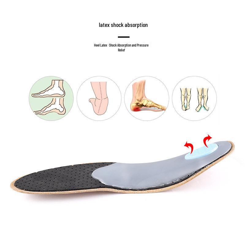 Unisex Leather Orthotic Insoles for Flat Feet: XO-Legs Support, Shock Absorbing, Breathable