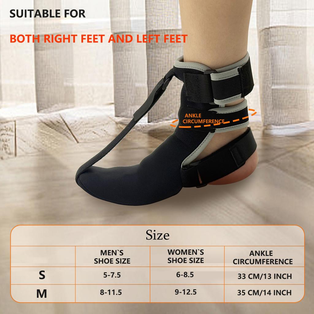Nachtschiene Socke zur Spannungsentlastung, Fußorthese lindert Schmerzen bei Plantarfasziitis, Fußgewölbeschmerzen, Fersensporn, Fußheberschwäche
