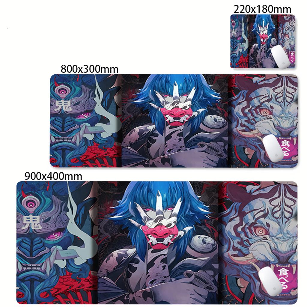 Game Mouse Pad Japanese Samurai Devil Mousepad Black Gamer Desk Mats Esports Mouse Pad Carpet Gaming Accessories Table Mat