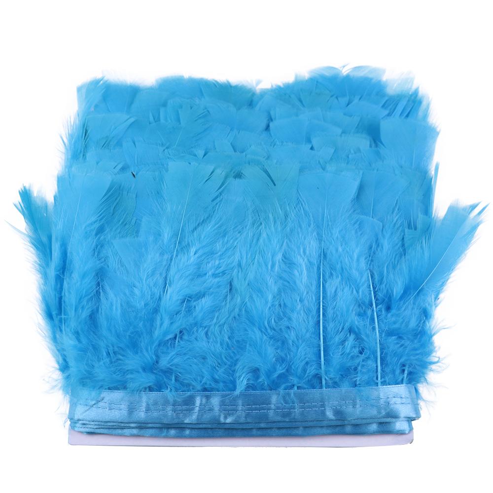 10-15cm Green Turkey Feather Trim Ribbon Fringe For Crafts Wedding Dress Decor Sewing Accessories Plumas 1Meter Long