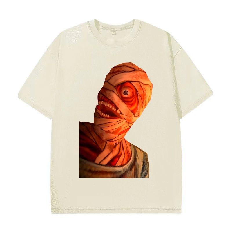 Mouthwashing Graphic Tshirt Retro Hip Hop Fashion T-shirt Men Women Short Sleeve Clothes Cotton Oversized T Shirt Washed Tees