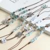 Chinese style long length sweater style accessory  butterfly necklace  ceramic  hanger cord