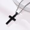 Plain Cross Necklace for Men, Silver Black Gold Color Stainless Steel Simple Cross Pendant Necklace Collar