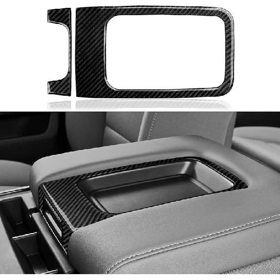 Car Carbon Fiber Decal Center Console Lower Panel Sticker Cover Interior Trim Decal For Chevrolet Silverado/GMC Sierra 1500 2500HD 3500HD 2014-2018
