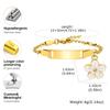 Personalized Engrave Name ID Bracelet for Kid Baby, Stainless Steel Flower Charm Bracelet, Waterproof Custom Jewelry for Girl