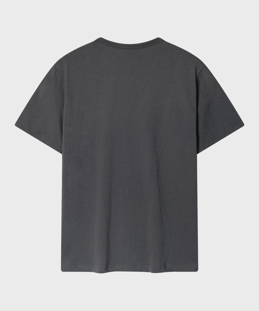 LEIRE Striped Layered Roll-Up T-Shirt [Charcoal]