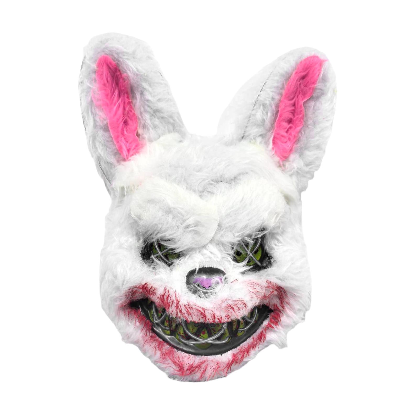 

Halloween Luminous Mask Black Bear Brown Bear Cos Props LED Dance Party Scary Mask One Size белый