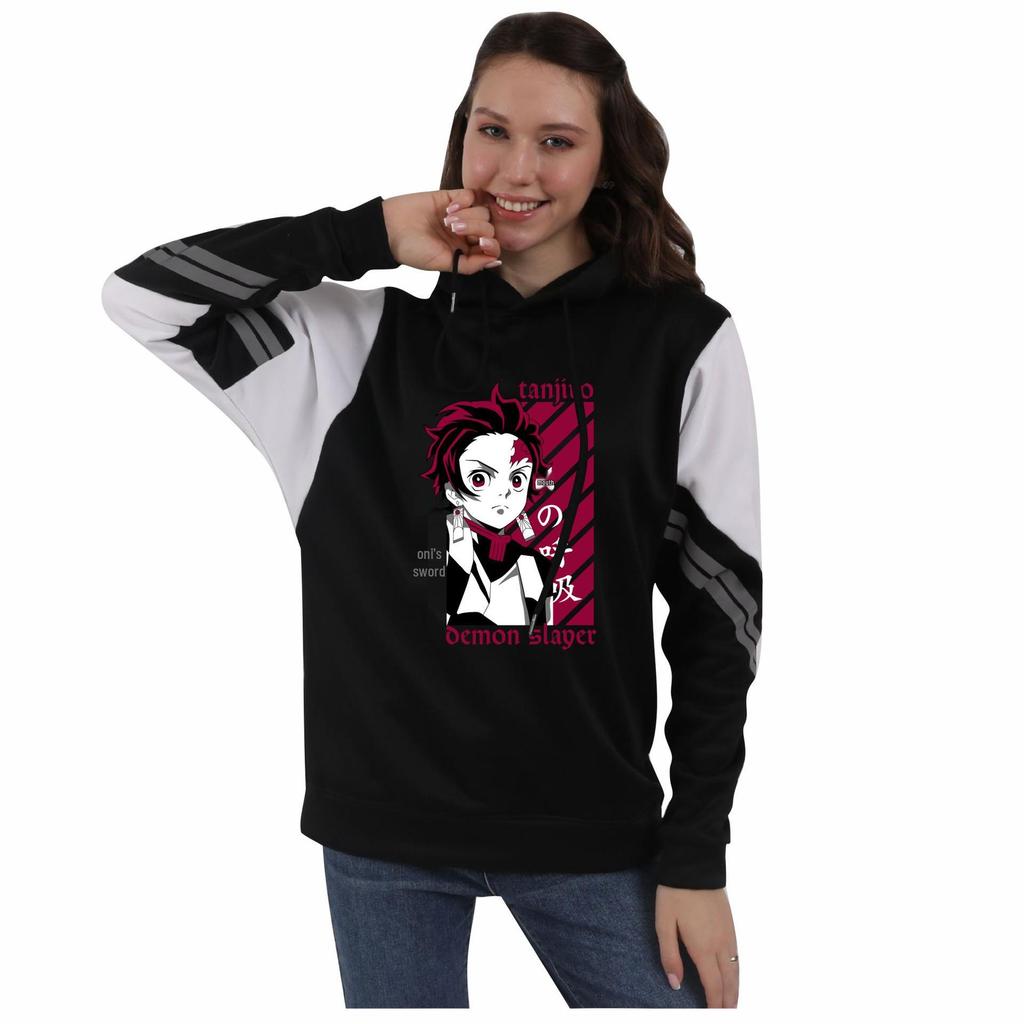 Demon Slayer Paar Patchwork Hoodie