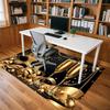 mask champagne Crystal Velvet Office chair mat Area Rug - Non-Slip, Floor Mat, Office Desk Chair Rugs,Christmas Gift-1106078
