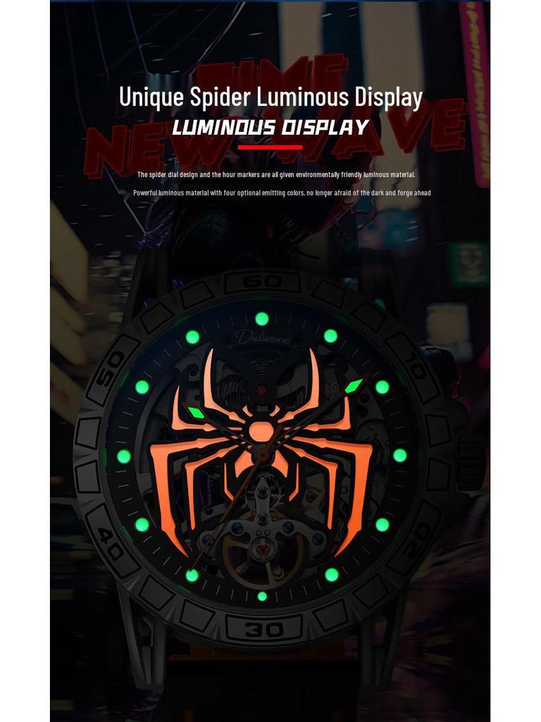 Durenwei Automatic Flywheel Men's Waterproof Luminous Spider Concept Watch