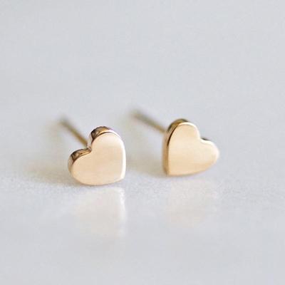 eManco Korean Love Earrings: Simple Gold-Plated Stainless Steel Ladies' Accessory