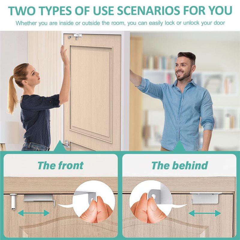 B-Est Adjustable Child Safety Door Top Lock Metal Child-Proof Design For Interior& Exterior Doors Including French Doors