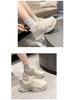 Women's Korean-Style 2025 Summer Dad Sneakers: Breathable Mesh, Thick Sole, Versatile White Running Shoes