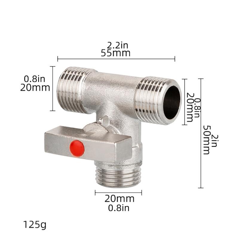 Steel Stop Valves Adapter T Connector Valves Adapter Multipurpose Valves for Bidet Sprayer & Toilet Tanks Installation
