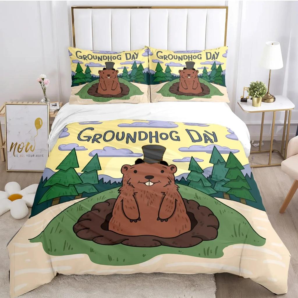 Funny Capybara Anime Duvet Cover Kawaii Animals Bedding Set Soft Quilt Cover Full Size for Boy Teens Bedroom Decoration