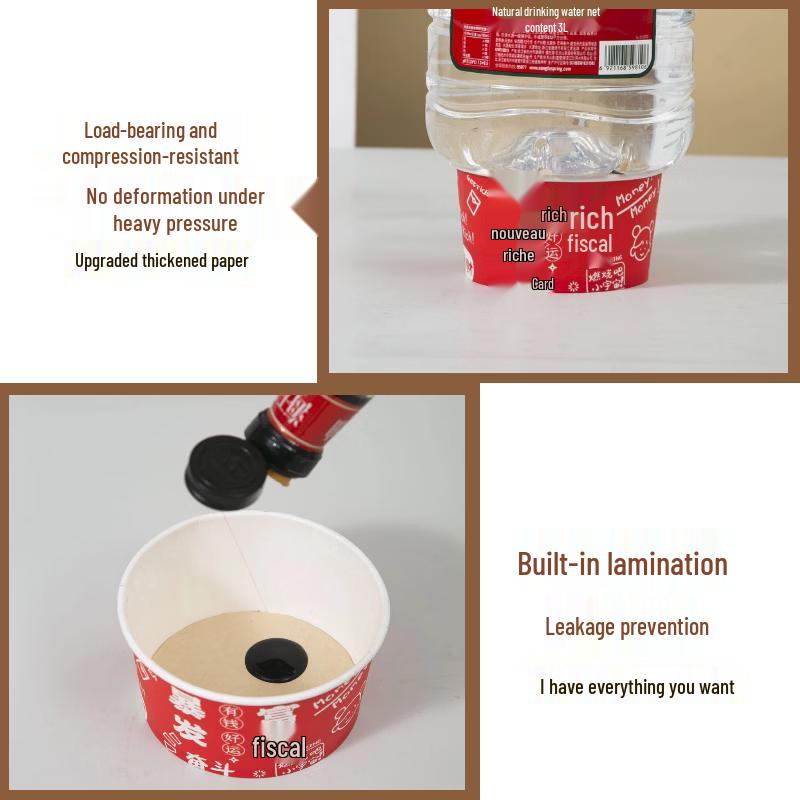 Disposable Round Food Container Paper Bowls with Chopsticks
