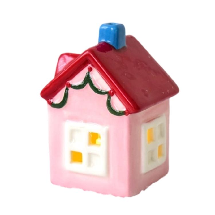 Casa de Férias de Cerâmica Display Alimentado por Bateria Peça de Destaque Festiva Para Decoração de Inverno Ornamento de Exibição de Inverno
