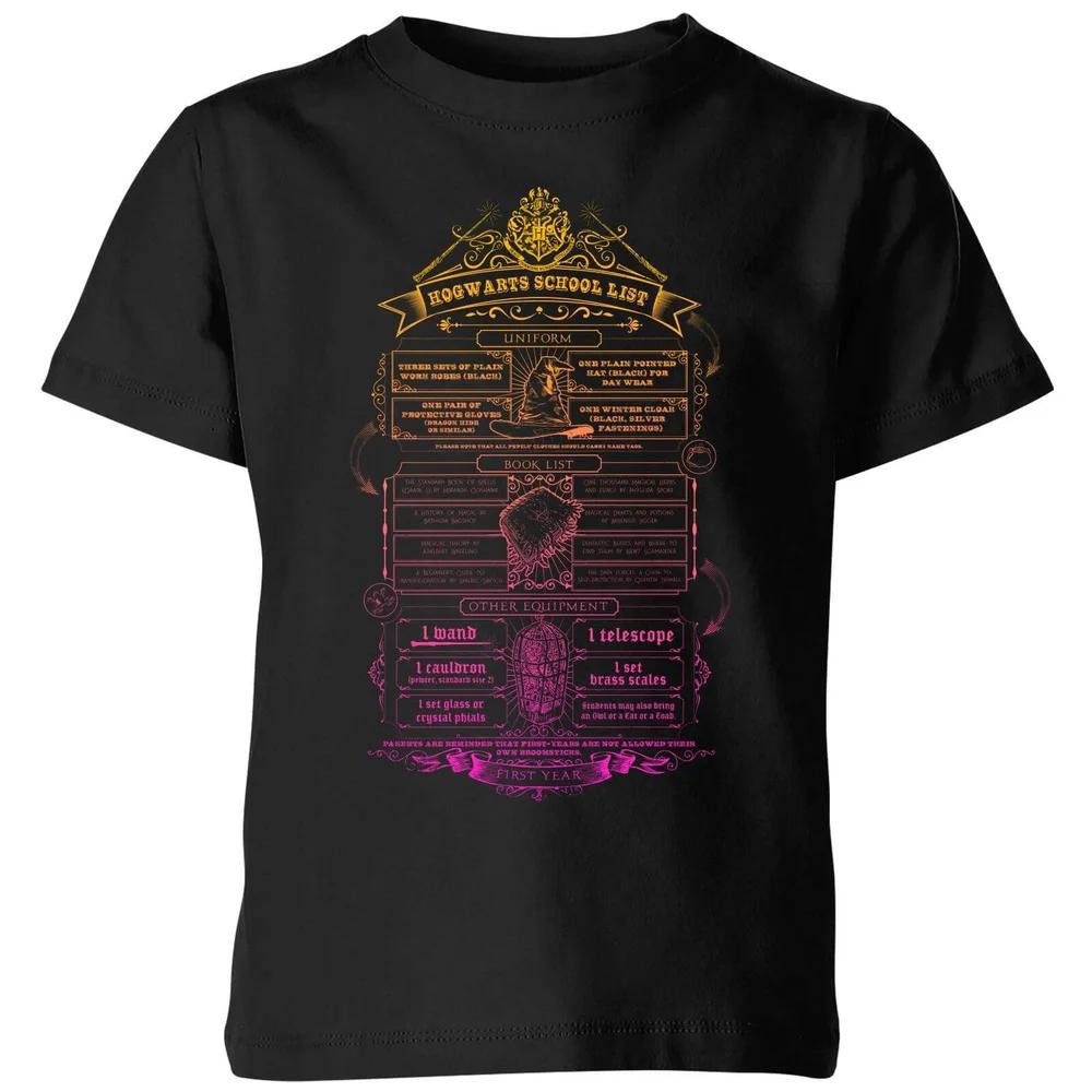 

Harry Potter School List Kids T-Shirt - Black - 3-4 Years 140