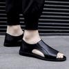 Men's Cowhide Leather Roman Sandals - New Casual Outdoor Summer Shoes with Soft Non-Slip Soles