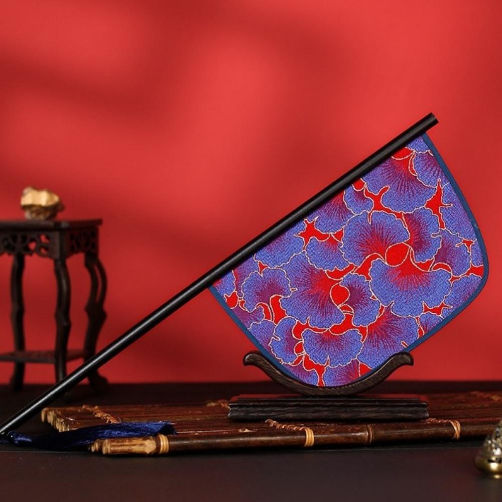 Long Handle Chinese Style Fan Exquisite Decorative Fan Home Decoration Hand Held Fans  Summer