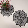 Runtowo 1pc Halloween Spider Web Placemats ,Heat Insulation Halloween Placemats ,Spider Web Table Mats for Halloween Table Decor