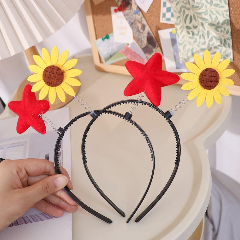 Sunflower Yellow Duck Headband Star Children Hair Bands Funny Cartoon Hair Hoop  Performance