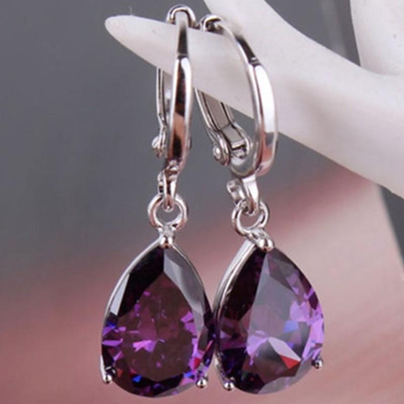 Viya E-Commerce Copper Inlaid Pink Zircon Women'S Earrings Women'S Engagement Jewelry