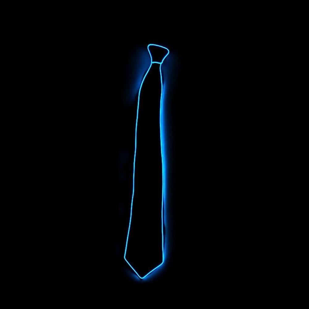 

Wire Tie Flashing Cosplay LED Tie Costume Necktie Glowing DJ Bar Dance Carnival Party Masks Cool Props Dark Blue