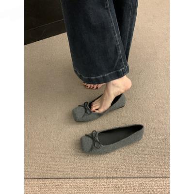 Sanfter Fee-Wind-Schleife flacher Mund Einzel-Schuhe Herbst neu Ballettschuhe weiche Sohle Mützen-Schuhe flache Sohle Damenschuhe