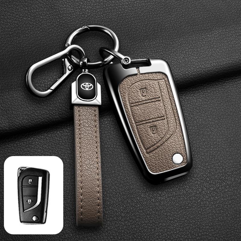 Leather Car Key Cover Case Shell for Toyota Hilux Revo Auris Corolla Reiz Avensis Verso Yaris Aygo Rav4 Scion TC IM 2017 2016
