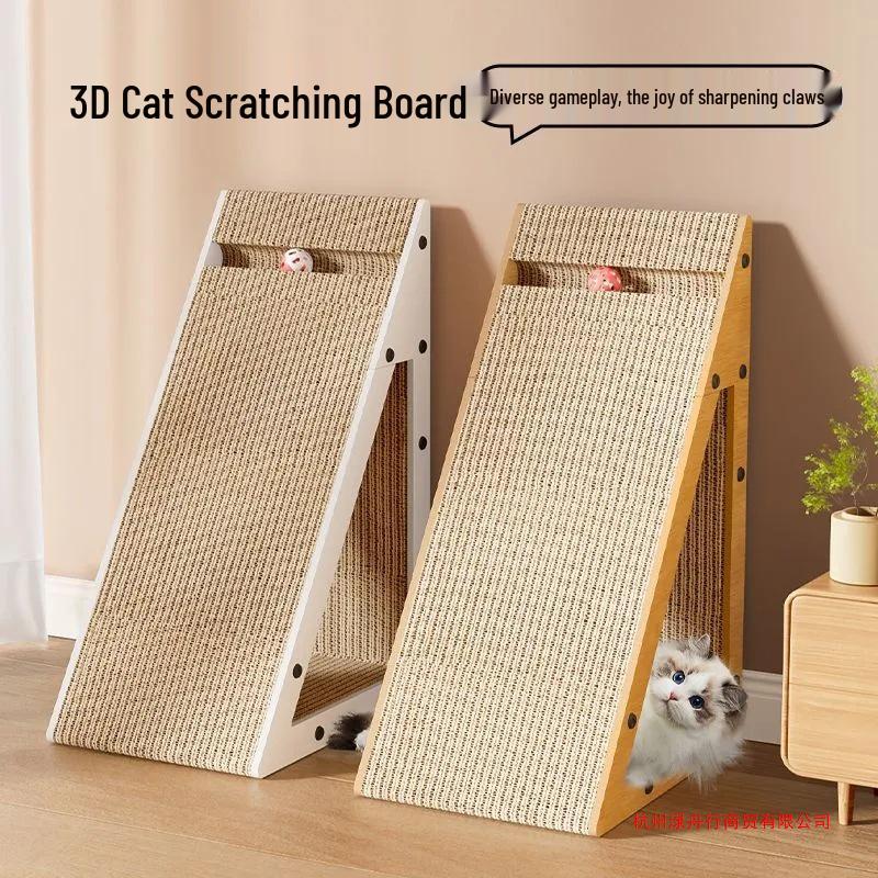 Vertical Wall-Mounted Cat Scratching Board and Bed - Durable, Non-Shedding Toy for Self-Amusement and Claw Maintenance.