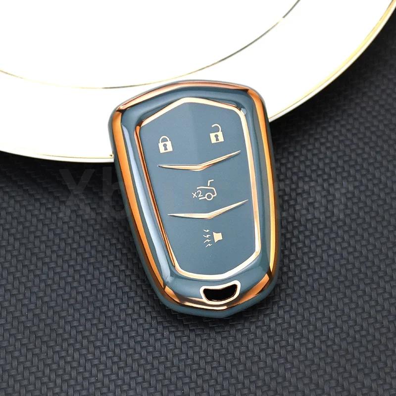 Tpu Car Remote Key Case Cover For Cadillac Ats-L Xts Xt5 Xt4 Xt6 Cts Ct6 Ats 28T Srx Elr Esv Escalade Shell Fob Auto Accessories