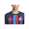 Nike Striped Letter Logo Print Short-Sleeve Football Jersey Fan Edition 2022-23 Season Barcelona Home Men Sports Jersey Deep-Blue DM1840-452