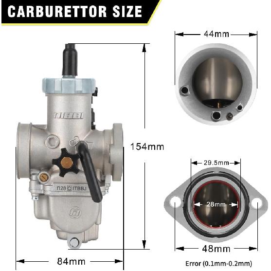 NIBBI PZ30 Carburetor PEZ28 30mm Carburetor for 200cc 250cc Hawk - Pit Dirt Bike ATV Scooter Moped Motorcycle Go-kart