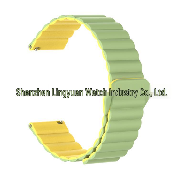 Huawei GT5 & Samsung Two-Tone Silicone Magnetic Loop Watch Strap (16mm/18mm)