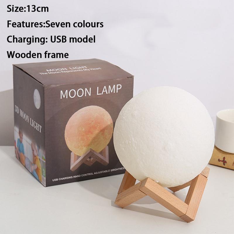 

3D Управление Пульт 16 Цветов Перезаряжаемая Лунная Лампа Ночник Детский Светодиодный Диммируемый 13CM USB