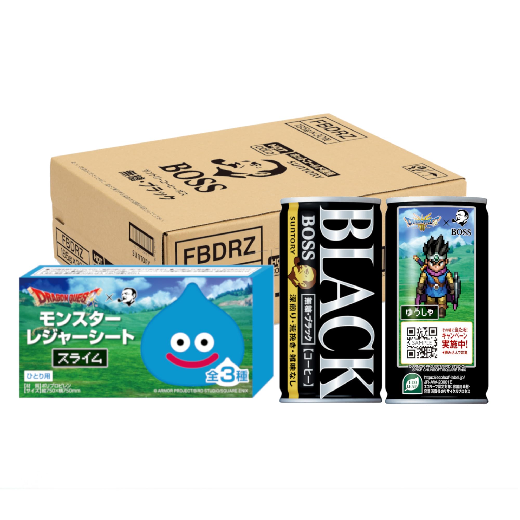 

BOSS Suntory Coffee Boss Без сахара Черный 185г x 30 с призом Dragon Quest Кофе, бутылки,