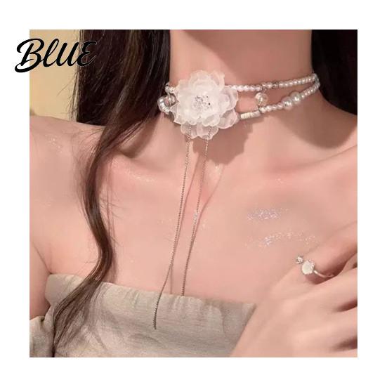 Fashion Faux Pearl Necklace Choker Women Elegant White Versatile Sparkling