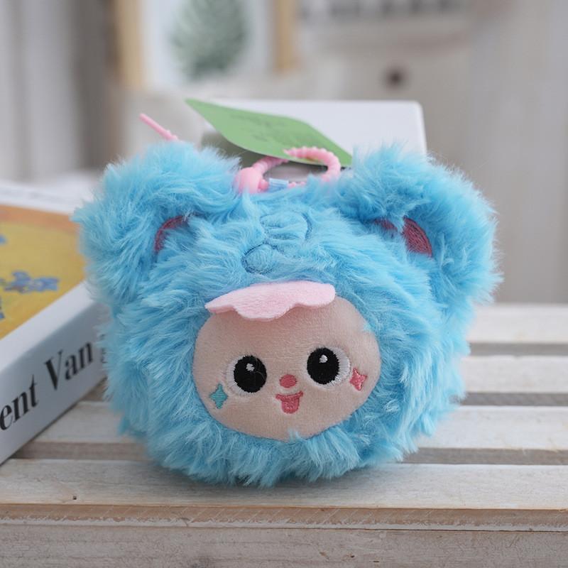 Rabbit Three Baby Cartoon Coin Purse Plush Keychain Pendant For Kids Teens And