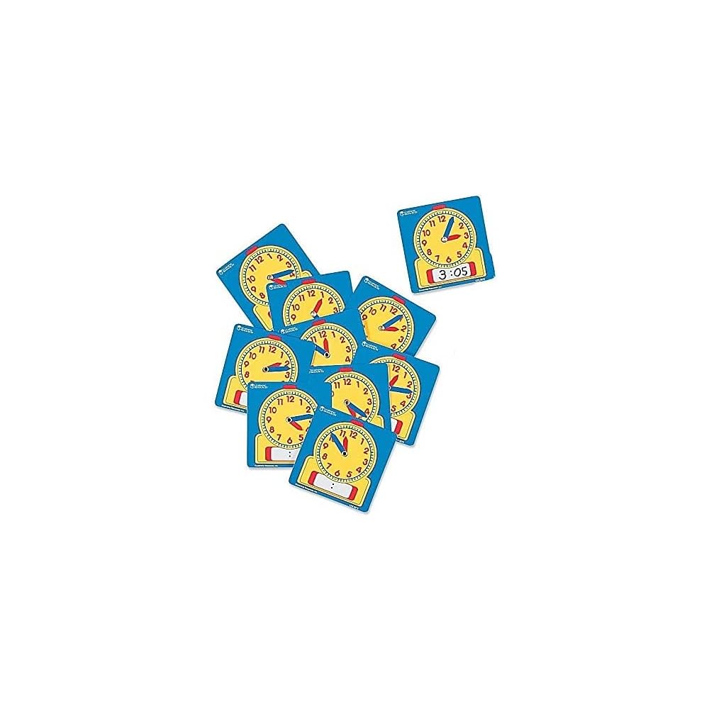 Learning Resources Write & Wipe Student Clocks 10-Pack Educational Tools for Classroom Use