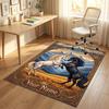 Honey Bee Honeycomb Theme Soft Crystal Velvet Rug Custom Name & Text Print Non Slip Floor Rug for Bedroom Living Room
