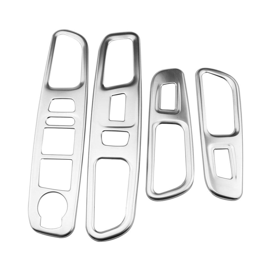 4Pcs Car Door Window Lift Button Panel Trim Decoration Sticker Cover for Jeep Renegade 2018 - 2022 LHD Interior Accessories
