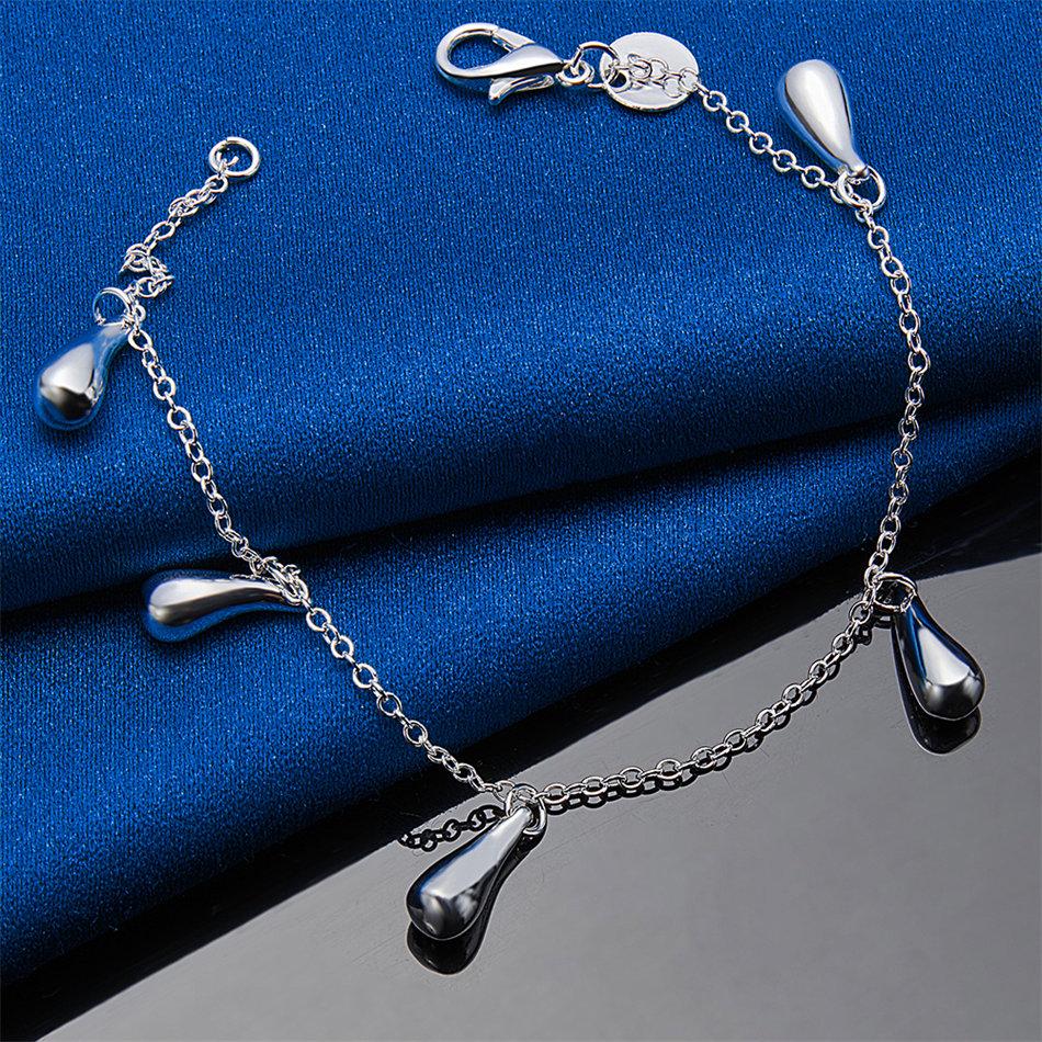 925 sterling silver 8-inch exquisite water droplet bracelet, fashionable women's wedding accessories, party jewelry gifts