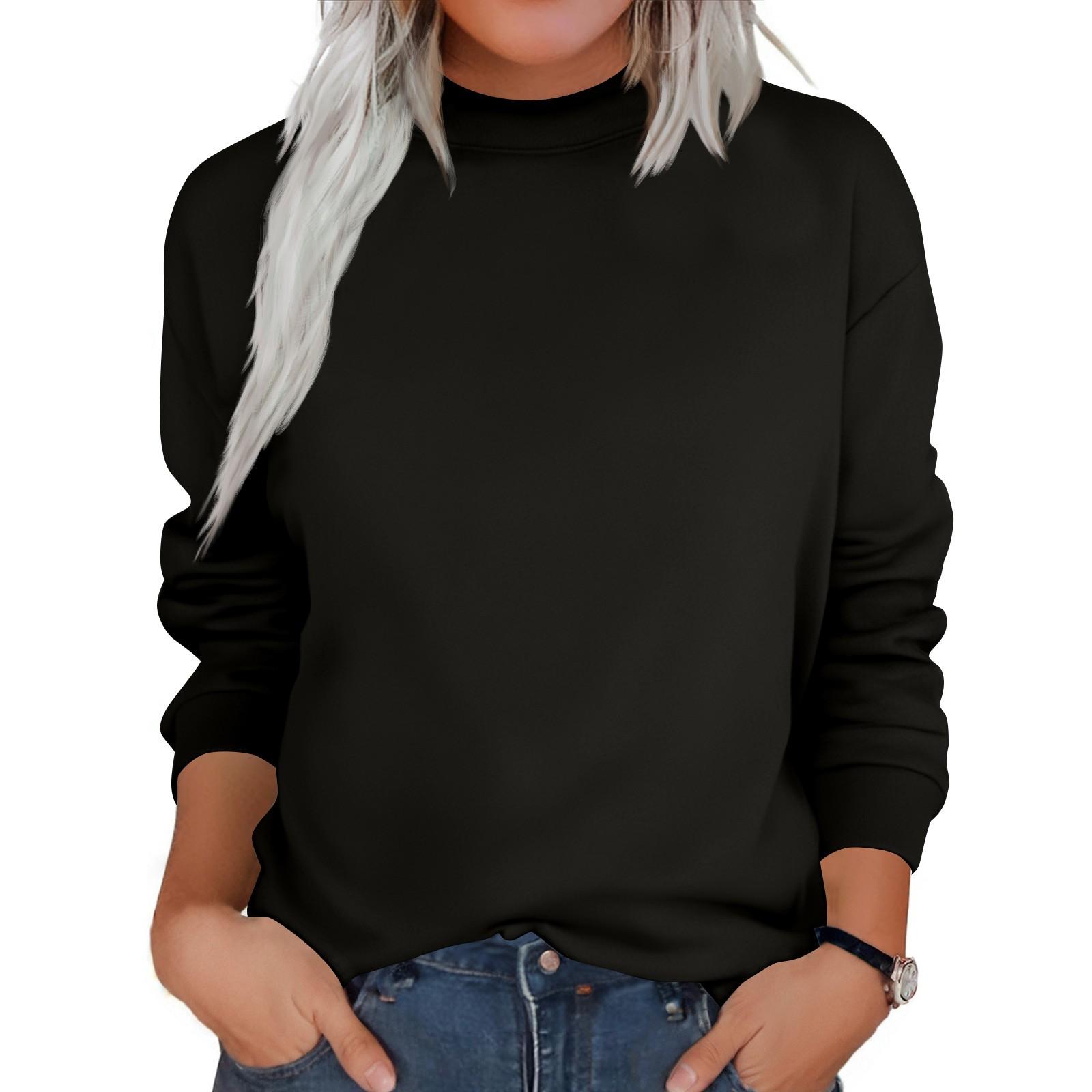 

Женский модный однотонный флисовый утолщенный топ с длинными рукавами L